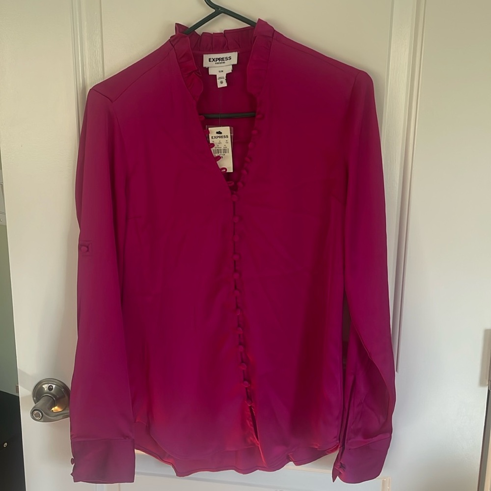 EXPRESS Slim Fit Portfino Button Up Shirt Size XS